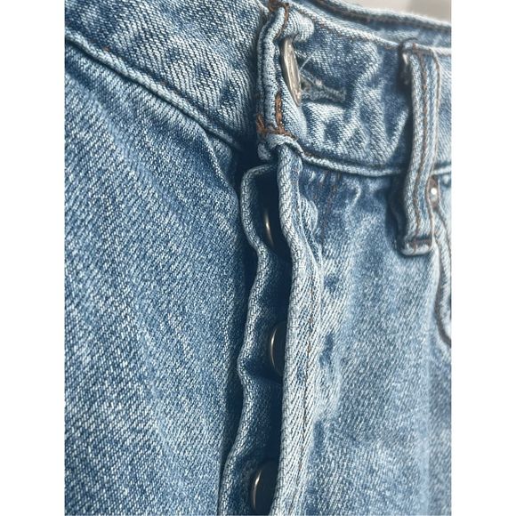 Free People Jeans Straight Leg Women Size‎ 30 Blue Distressed Raw Hem - Picture 4 of 13